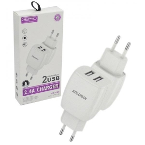شارژر دیواری 2 پورت کلومن مدل Koluman 2.4A Dual USB Travel Charger KC-H705