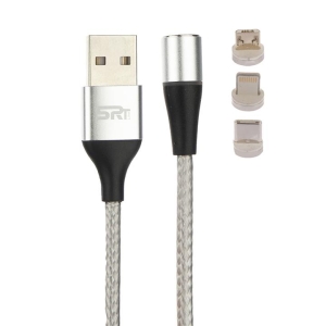 کابل تبدیل USB به microUSB/لایتنینگ/USB-C اس آر تی لاین مدل SRT LINE A7