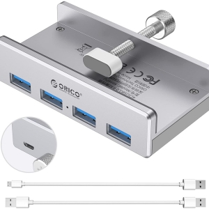 هاب USB 3.0 فلزی Clip Type مدل ORICO Aluminum Alloy 4 Port USB3.0 Clip-type HUB MH4PU-P