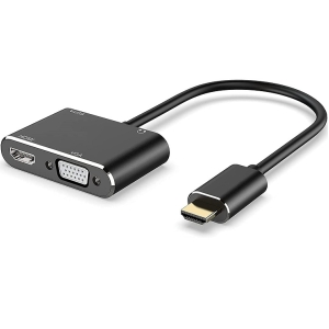 مبدل HDMI به VGA و HDMI با کابل صدا مدل HDMI To HDMI and VGA Splitter With Audio HT090
