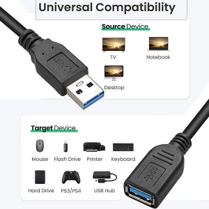 کابل USB 3.0 افزایش طول تی سی تی 1.5 متری