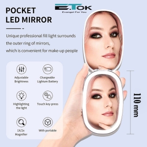 آینه آرایشی و رینگ لایت ایتوک مدل E.TOK LED Makeup Mirror Shell