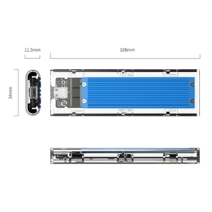 باکس شفاف NVMe M.2 مدل ORICO TCM2-C3