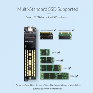 Orico TCM2M-C3-BL-BP M.2 NVMe SSD Enclosure