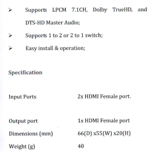 سوئیچ 2 پورت HDMI فرانت مدل FN-S212