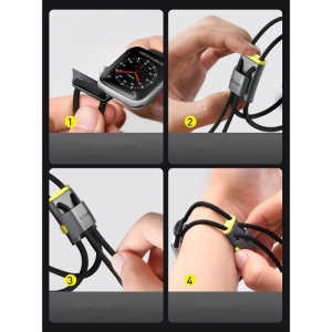 Remienok Baseus Lockable Rope Strap pre Apple Watch 38/40/41mm Grey&Yellow