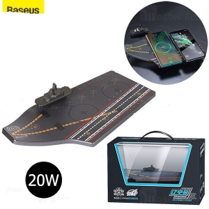 شارژر وایرلس 20 وات همراه با شارژر دیواری بیسوس Baseus WXLNJ-0S