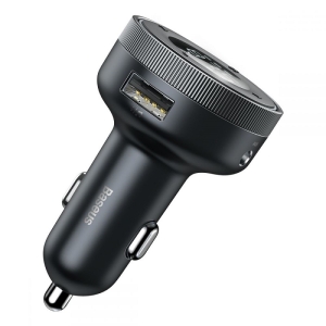 Baseus Enjoy FM transmitter car charger LED 2x USB / 3.5mm jack wireless MP3 player Bluetooth 5.0 3.4A black (CCLH-01)
