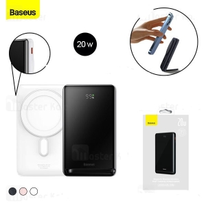 پاوربانک وایرلس 10000mAh مگنتی بیسوس Baseus PPCX000002 دارای استند