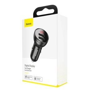 شارژر فندکی بیسوس Baseus Digital Display Car Charger CCBX-0G توان 24 وات