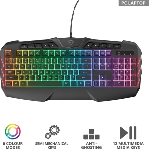 Trust GXT 881 ODYSS Wired SEMI-MECHANICAL LED Gaming Keyboard