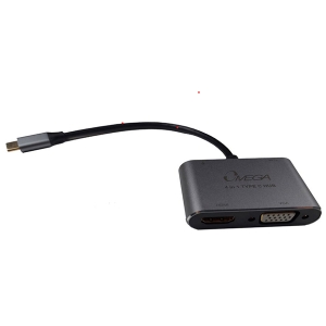 مبدل USB-C به VGA/HDMI امگا مدل Omega OM-TC16