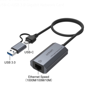 تبدیل USB 3.0/USB-C به Lan  اونتن مدل Onten USB 3.0 + USB-C to Gigabit Adapter UE101