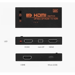 سوییچ HDMI به Mini Display و HDMI اونتن  4K مدل ONTEN OTN-7589