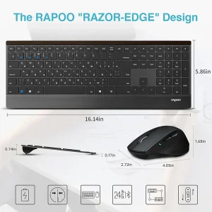 کیبورد بیسیم رپو  Rapoo Multi-mode Wireless Ultra-slim Keyboard  E9500M