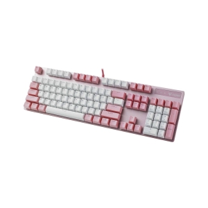 کیبورد مکانیکی گیمینگ سفید صورتی رپو مدل  Rapoo Pink White Mechanical Gaming Keyboard V500 pro