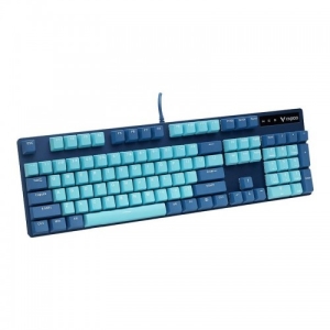 کیبورد مکانیکی گیمینگ آبی فیروزه ایی رپو مدل  Rapoo Cyan Blue Mechanical Gaming Keyboard V500 pro