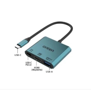 هاب 3 پورت  ONTEN Type-C به OTN-UC301 HDMI+USB Gen1+PD Adapter