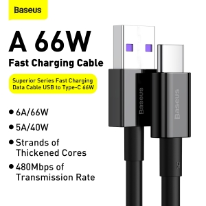 کابل شارژ سریع و انتقال داده باسئوس Baseus Superior Fast Charging Cable  A-C 66W 1m CATYS-01