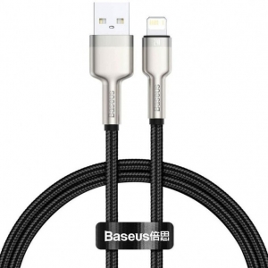 کابل شارژ سریع یو‌اس‌بی به لایتنینگ 25 سانتی‌متری باسئوس Cafule Series Metal Data Cable USB to IP 2.4A