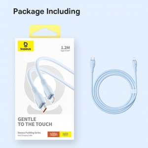 کابل شارژ سریع و انتقال داده باسئوس Baseus Pudding Series Fast Charging Cable Type-C to iP 20W 1.2m