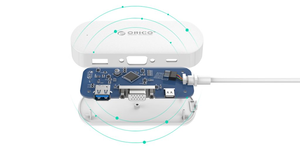 تبدیل Type-C به VGA و USB 3.0 و پورت Type-C