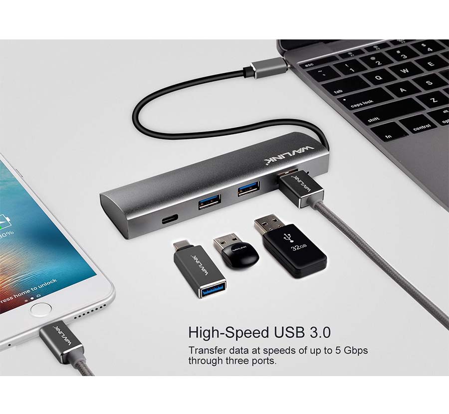 هاب USB-C به USB3 و USB-C ویولینک مدل UH3047C1