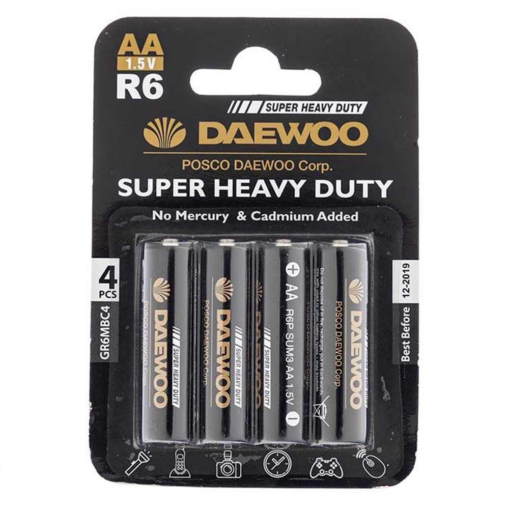 باتری قلمی دوو مدل Super Heavy Duty بسته 4 عددی