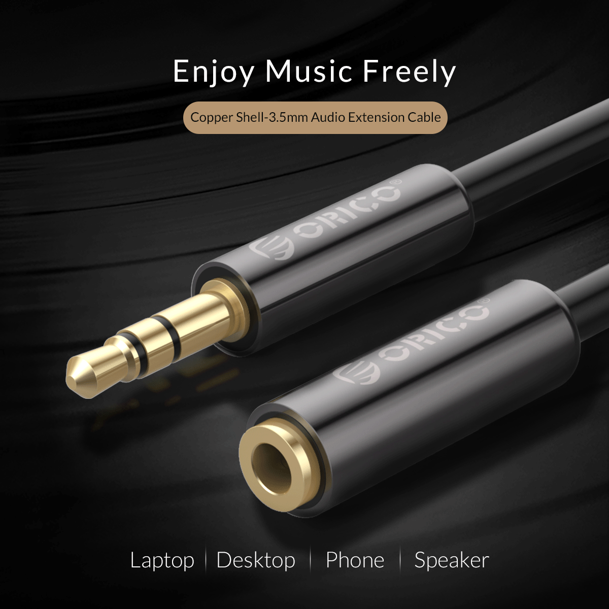  ORICO AM-M2 Copper Shell 3.5mm Audio Extension Cable