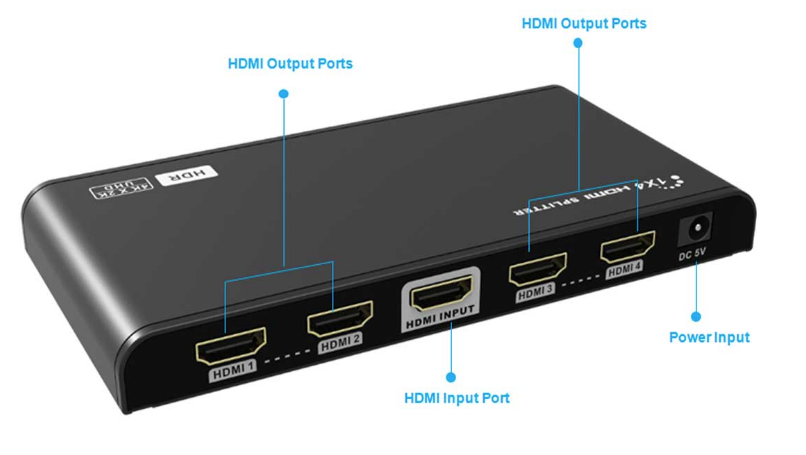 اسپلیتر 1 به 4 HDMI لنکنگ مدل LKV314HDR-V2.0 با کیفیت  4K و 2K