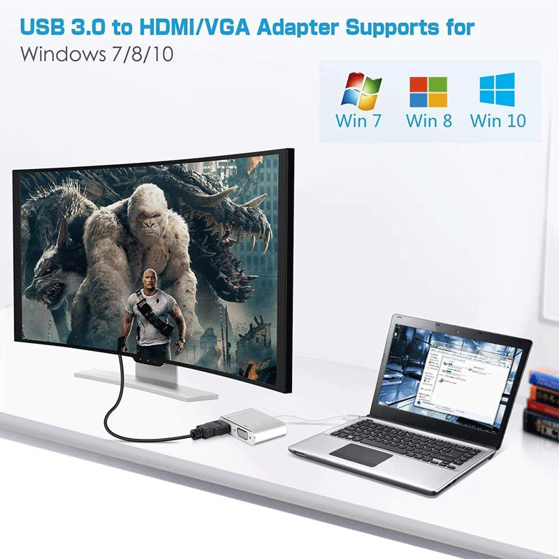 تبدیل USB3.0 به HDMI و VGA اونتن مدل OT-5201B