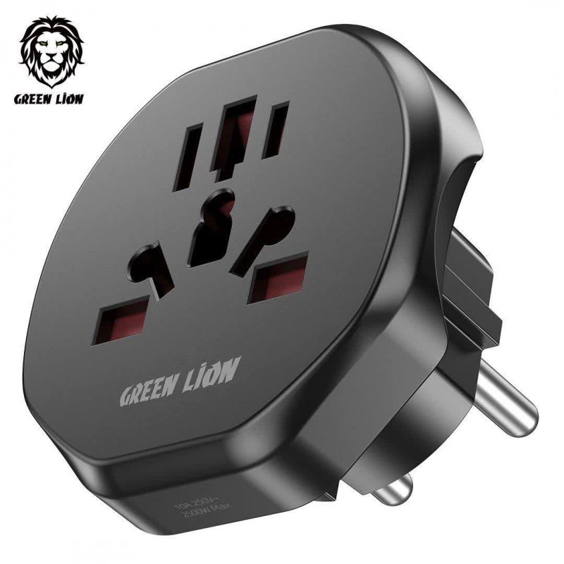 تبدیل برق سه به دو گرین لاین Green Lion Universal Conversion EU Plug 2