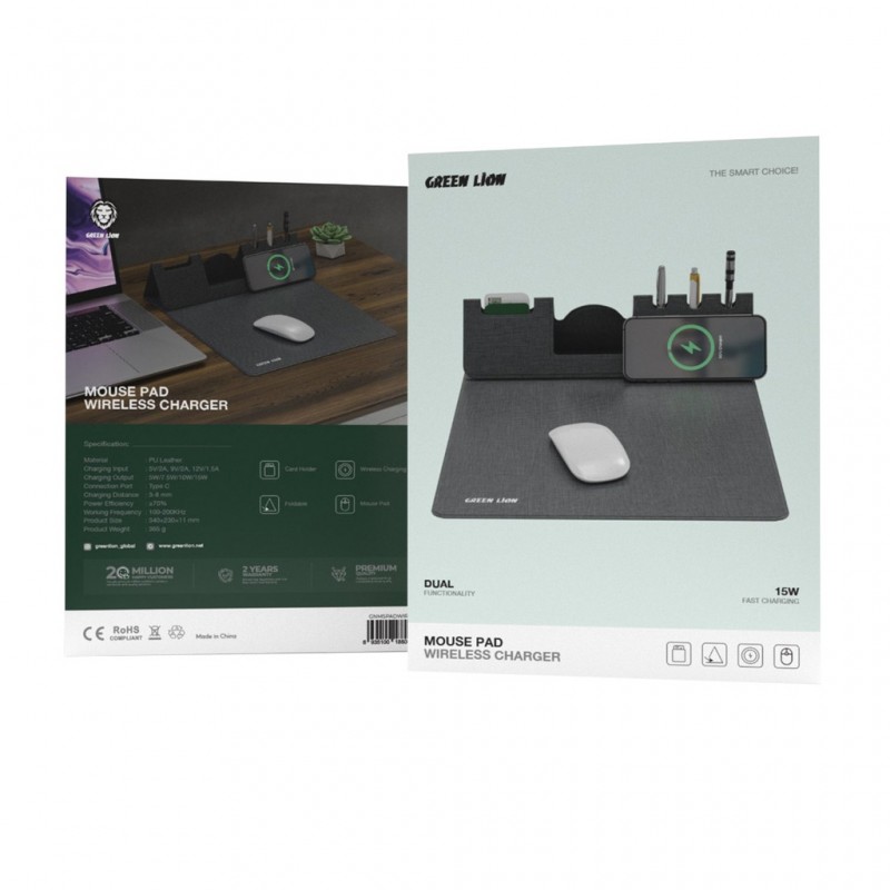 ماوس پد وایرلس گرین Green Mouse Pad Wireless Charger