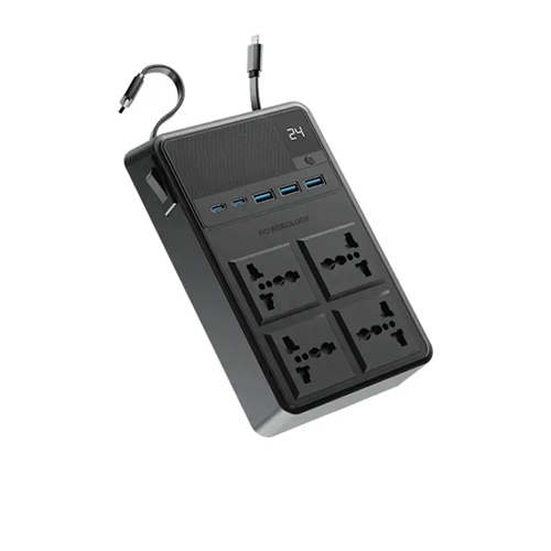چندراهی برق 2500 وات به همراه کابل جمع شونده پاورولوژی Powerology Power Strip PWCUQC029