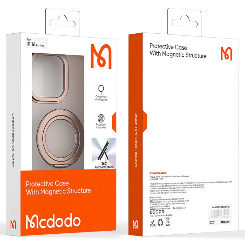 قاب مگ سیف حلقه انگشتی آیفون 16 پرومکس مک دودو PC-4935