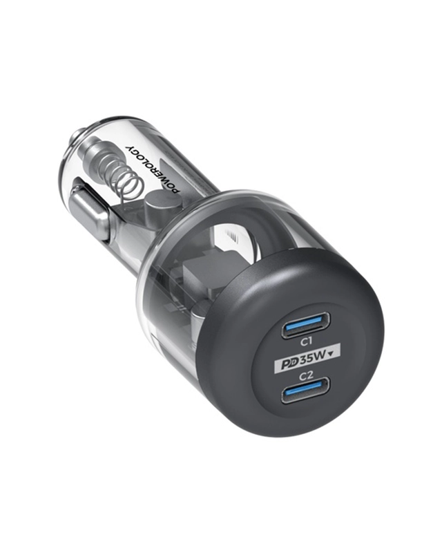 شارژر فندکی دو پورت 35 وات پاورولوژی Powerology Crystalline Quick Car Charger PCCSR011