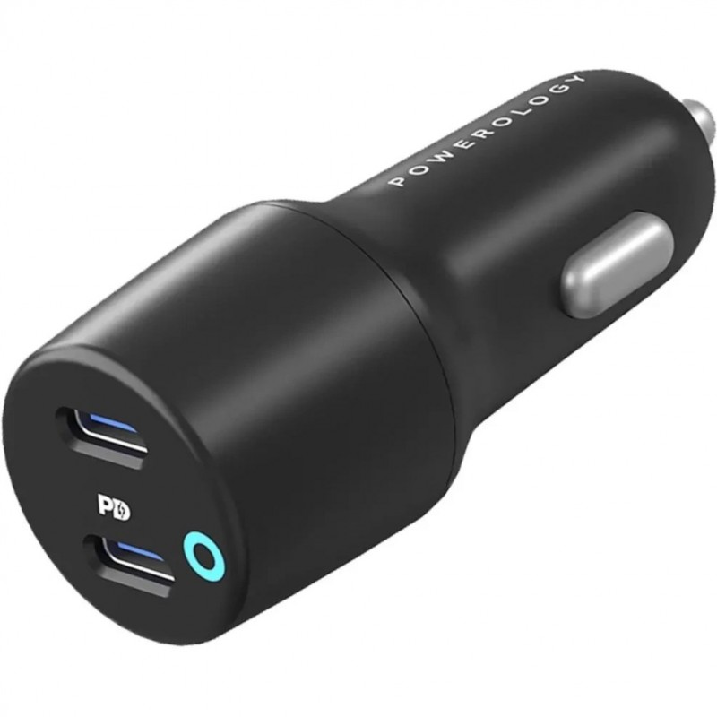 شارژر فندکی دو پورت 55 وات پاورولوژی Powerology Ultra-Quick Car Charger PCCSR006
