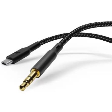 کابل تبدیل جک 3.5 میلی متری به تایپ سی پاورولوژی Powerology Braided Aux Type-C Audio Cable PCAX12BK