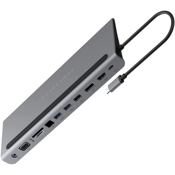 هاب تایپ سی 11 پورت پاورولوژی Powerology Multi-Display USB-C HUB And Laptop Stand P11CHBMCGY