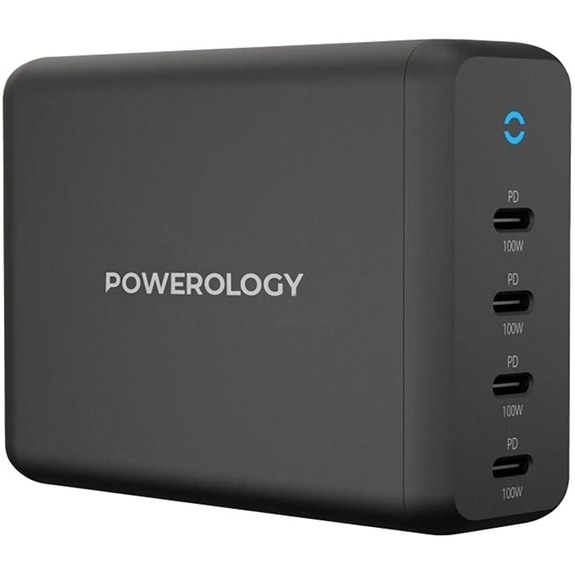 آداپتور شارژ 165 واتی 4 پورت پاورولوژی Powerology GaN Desktop Charger PWCUQC017