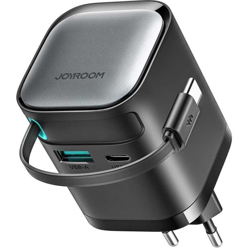 آداپتور 65 وات با کابل متصل تایپ سی جویروم Joyroom GaN Charger JR-TCL02EU