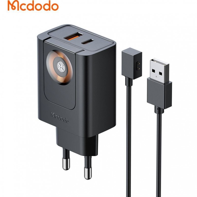 آداپتور دو پورت 30 وات همراه با شارژ اپل واچ مک دودو Mcdodo 2in1 Charger CH-3700