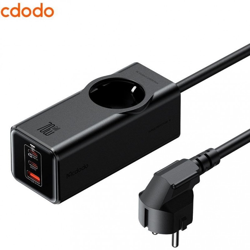 آداپتور شارژ و چند راهی محافظ برق 70 وات مک دودو Mcdodo GaN CH-4620
