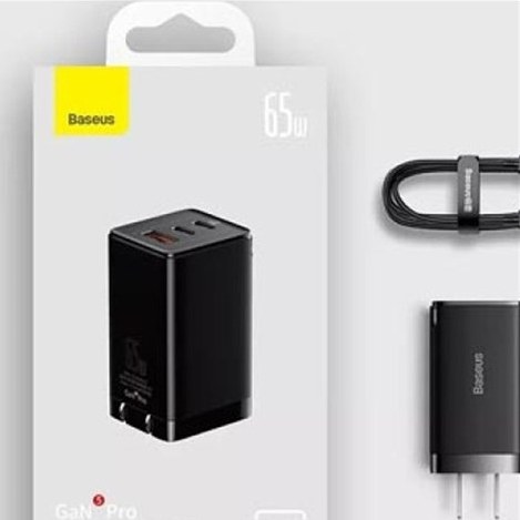 آداپتور دیواری سه پورت بیسوس Baseus GaN 5 Pro Fast Charging 65W CN CCGP120002