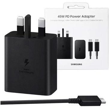 آداپتور سوپر فست شارژر سامسونگ اورجینال ۴۵ وات همراه کابل 1 متر Samsung Super Fast Charger 45W EP-TA845