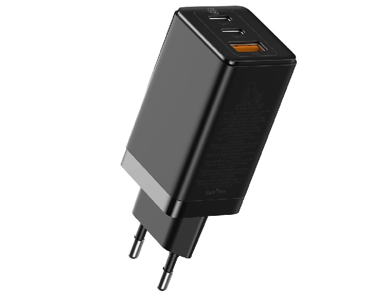 شارژر دیواری سریع دو پورت بیسوس Baseus GaN2 Pro Quick Charger 2C+U 65 EU CCGAN2P-B01