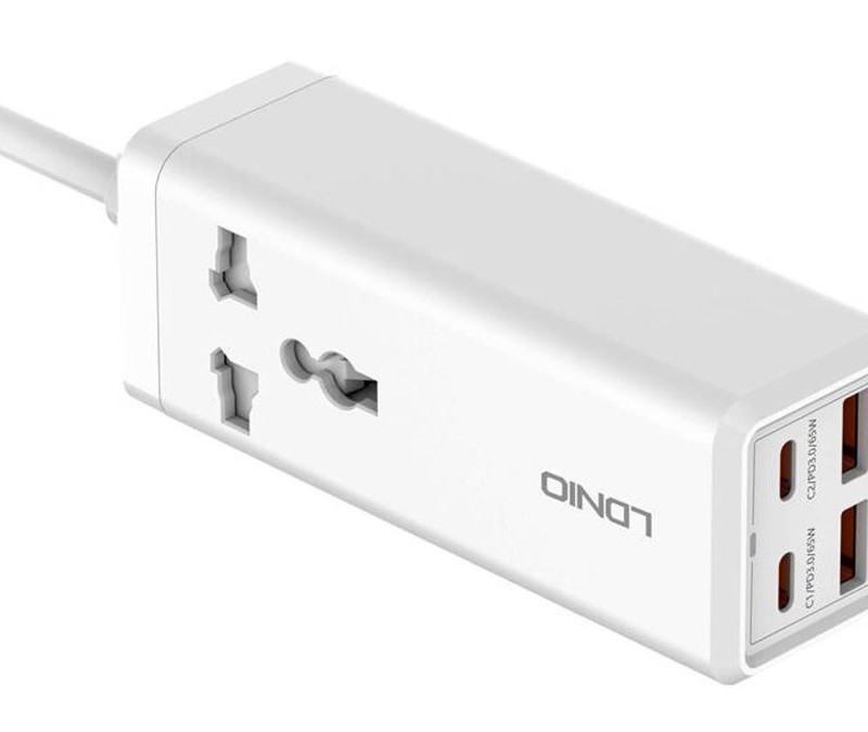 شارژر و چند راهی برق 65 وات الدنیو LDNIO SC1418 Mini Smart Power Socket Plug Desktop