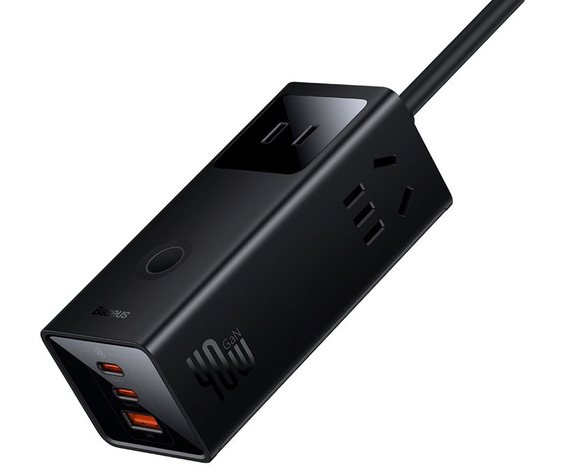 شارژر و چندراهی برق فست شارژ 40 وات بیسوس Baseus Extension Cord Power Strip PSLA010001