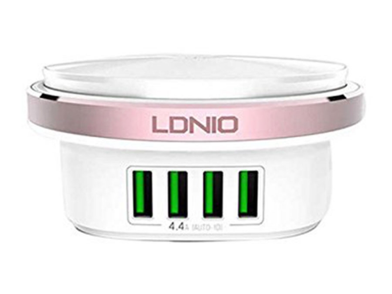 هاب شارژر وچراغ خواب ال دی نیو LDNIO LED PRESS LAMP A4406 4-Port USB Charger