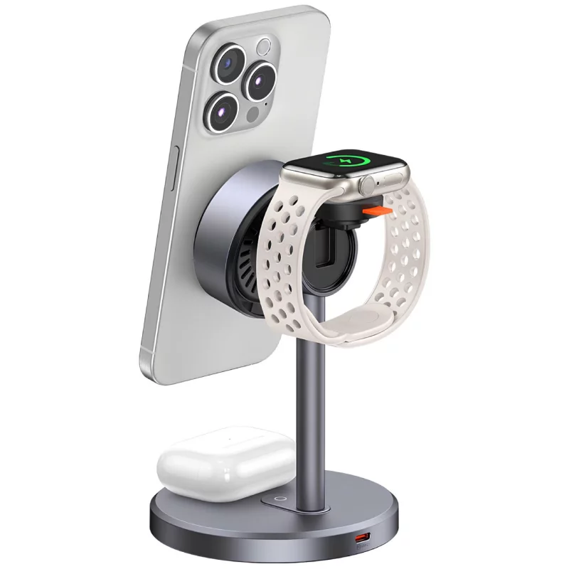 شارژر وایرلس سه کاره مک دودو Mcdodo MagQ Qi2 Magnetic Wireless Charging Station CH-2462